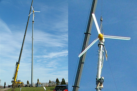 Installation of wind turbine at Lake Metroparks Farmpark in Kirtland.
